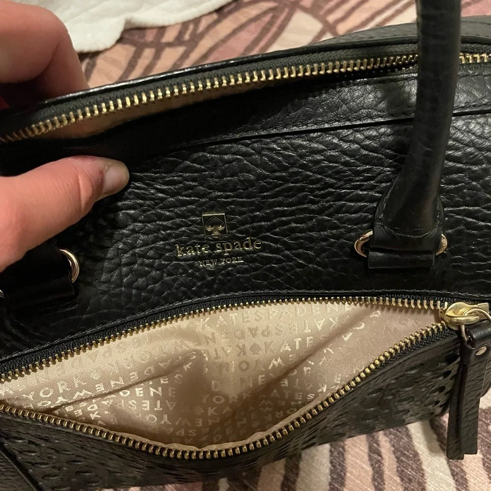 Kate Spade Black Textured Satchel